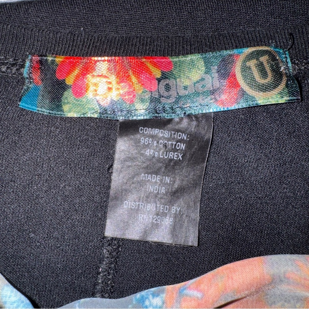 Desigual Multicolor Patchwork Blouse Size U. Art … - image 11